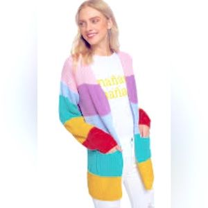 SHEIN It’s A Colorful World Cardigan Sweater Women Size Medium